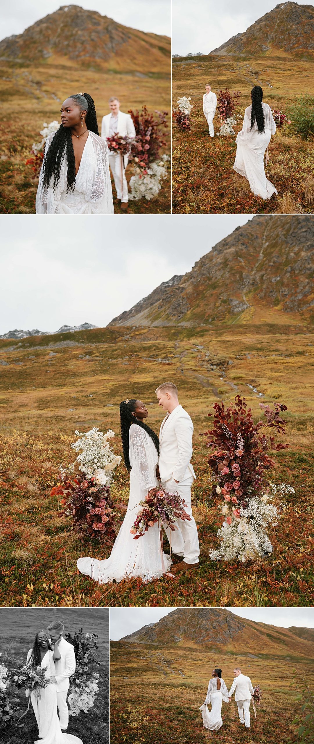 Intimate elopement ceremony at Hatcher's Pass in Alaska.