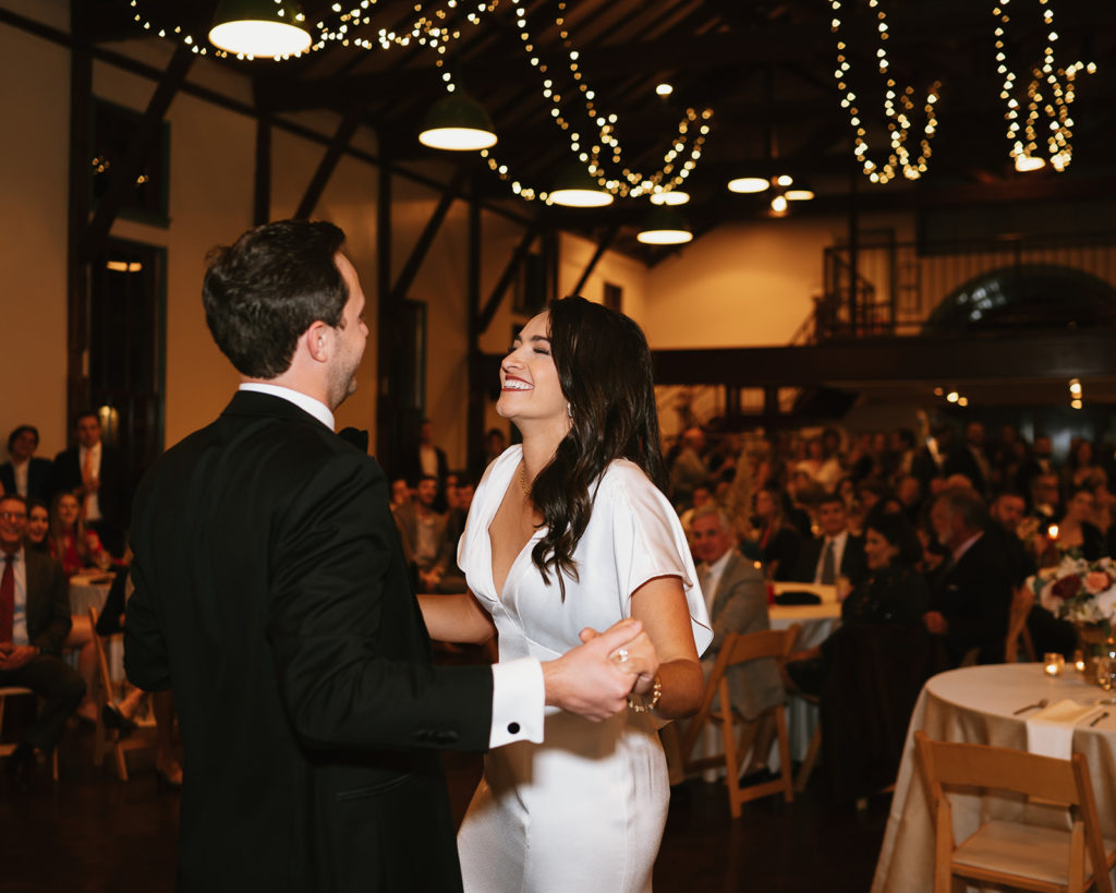 Bride and Groom share their first married dance