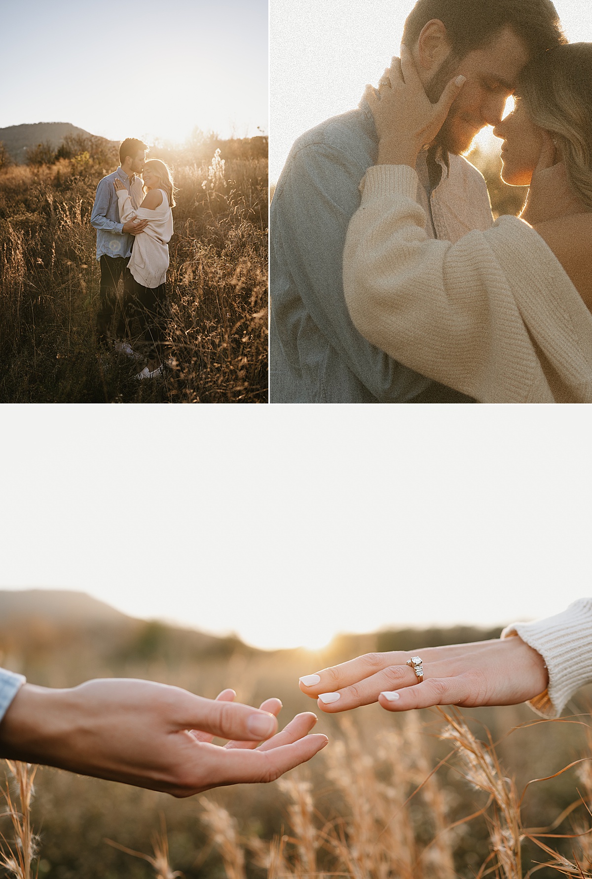 Film style fall engagement photos in Tennessee.