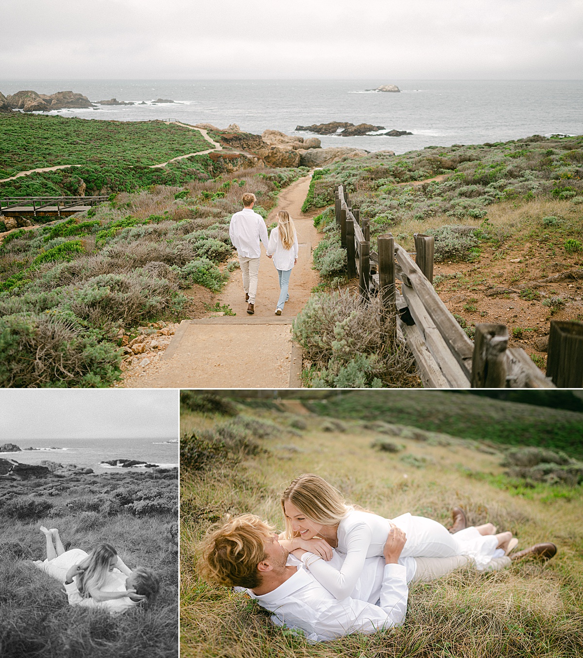 Coastal pre-wedding photoshoot set in Big Sur, California. 