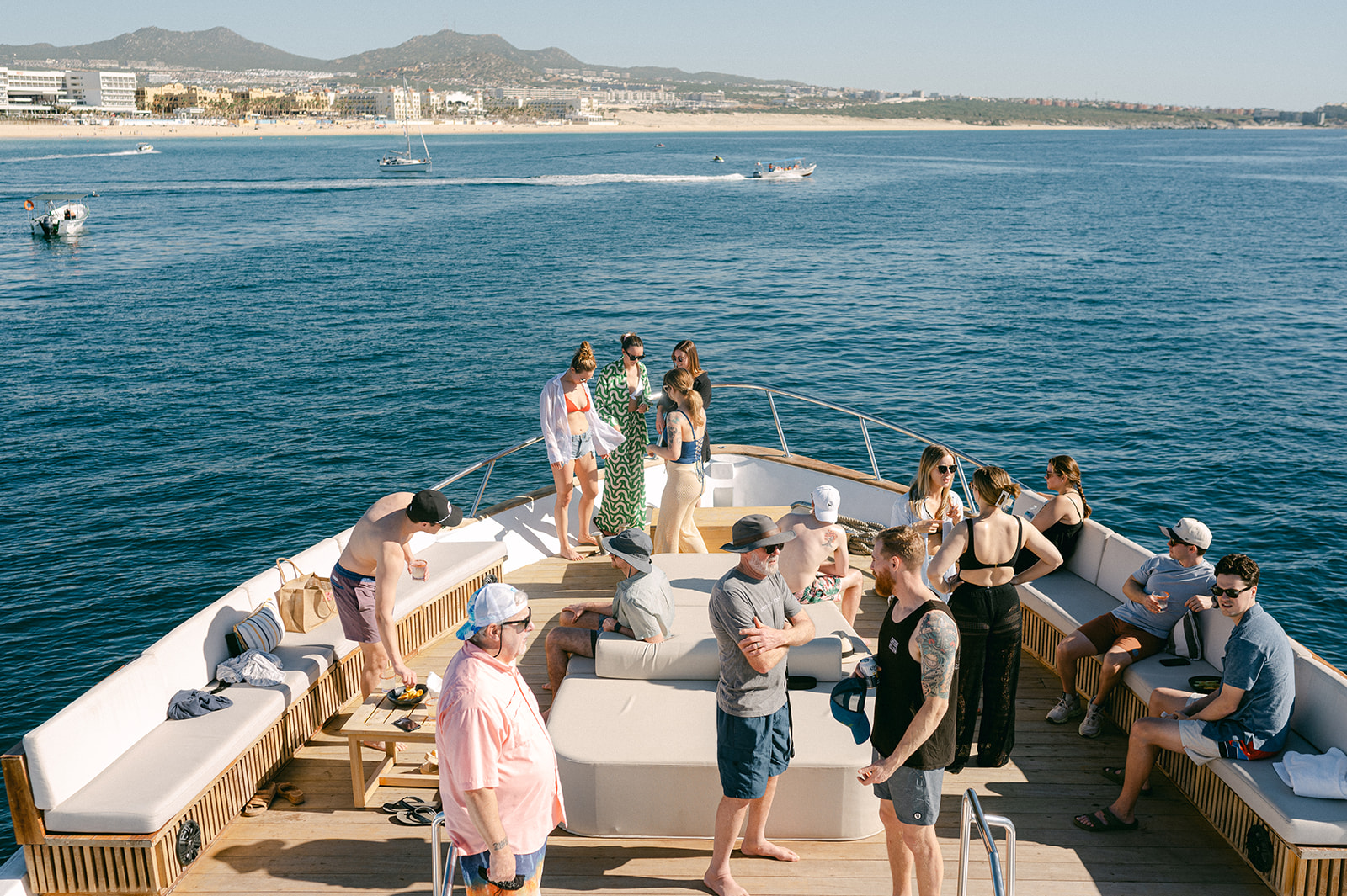 Wedding party on a private yacht in Mexico. 