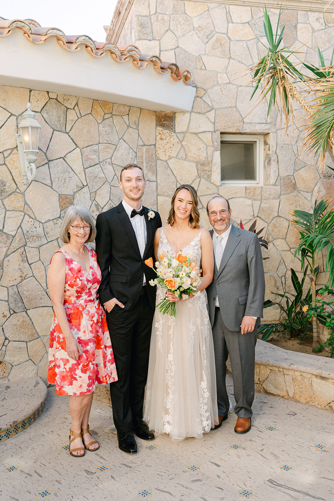 Villa Marcella family portraits at an intimate wedding weekend in Cabo.