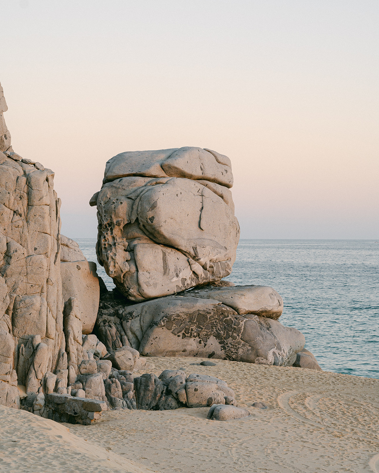 Large rock formations on the beach in Pedregal, Cabo San Lucas. 