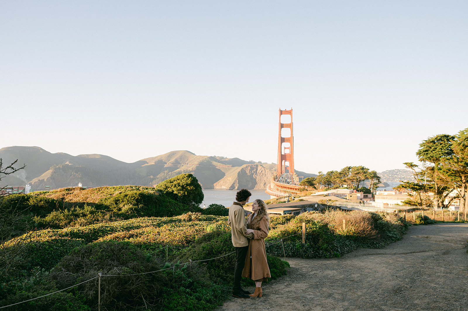 Documentary style engagement session in San Francisco at the Golden Gate Overlook.