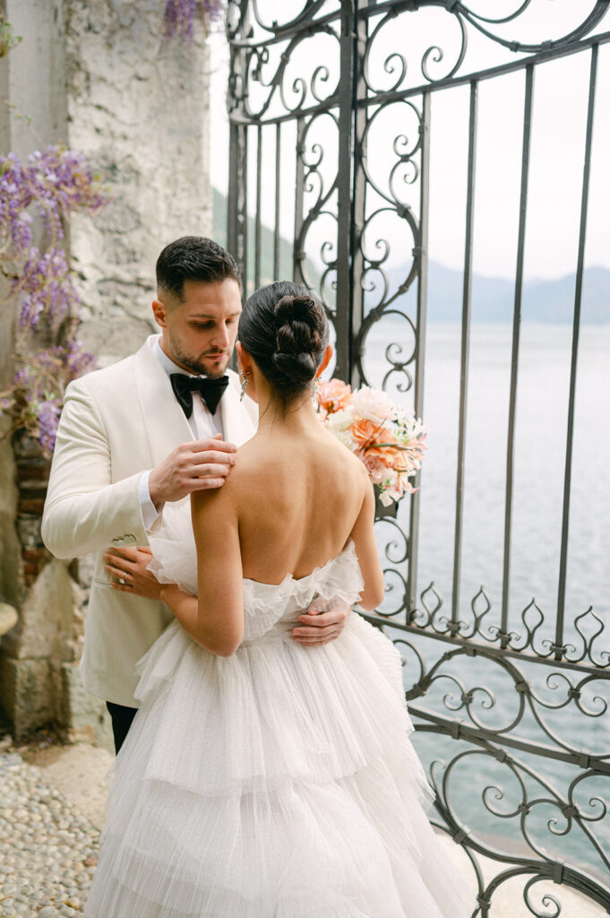 Fine art wedding at Hotel Villa Cipressi overlooking Lake Como. 