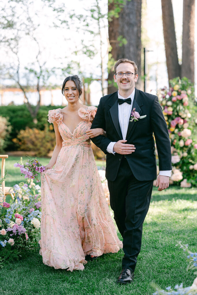 Whimsical garden wedding in Lake Tahoe at the Hyatt Regency. 