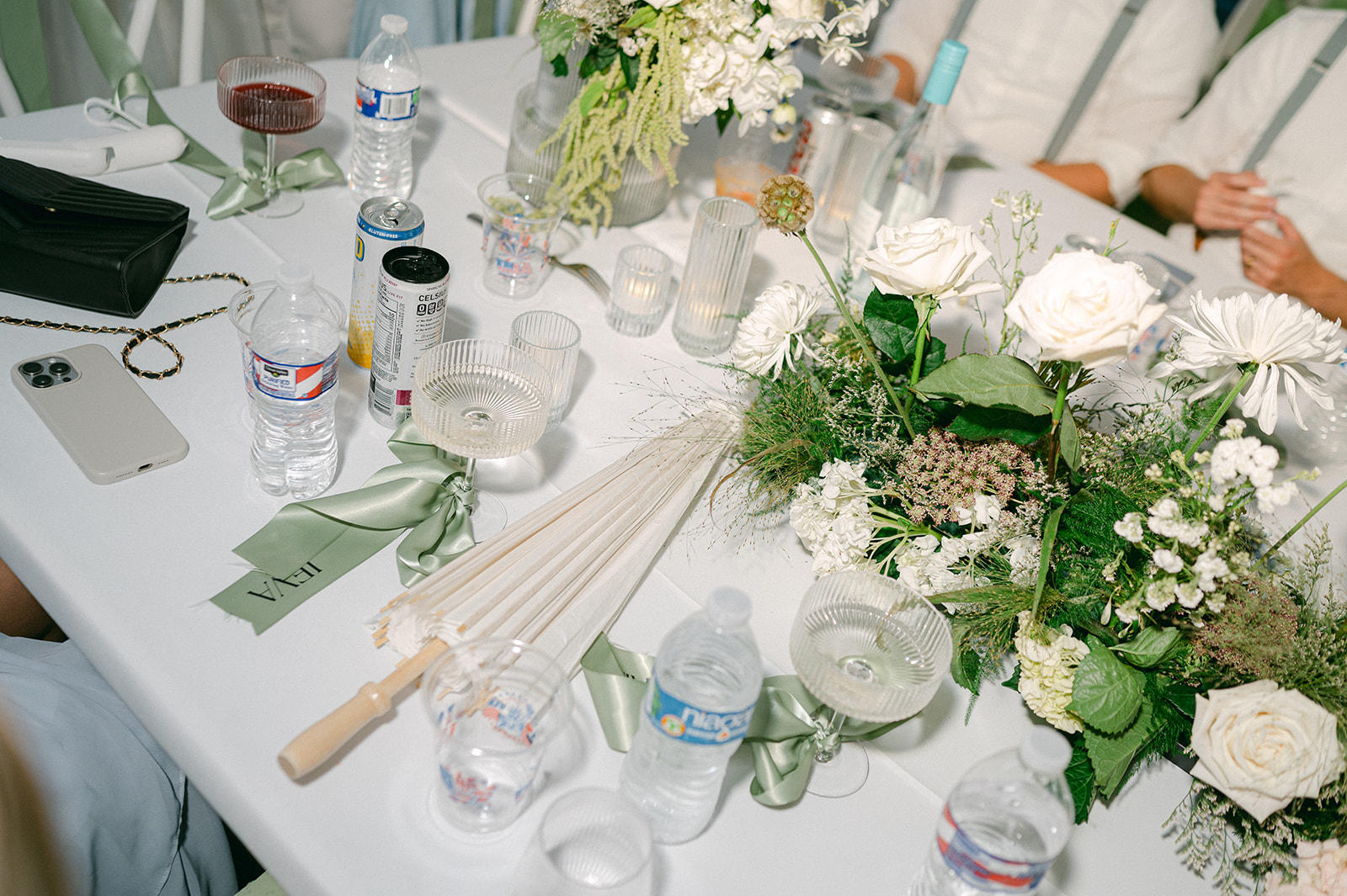 Reception dinner table flat lay. 