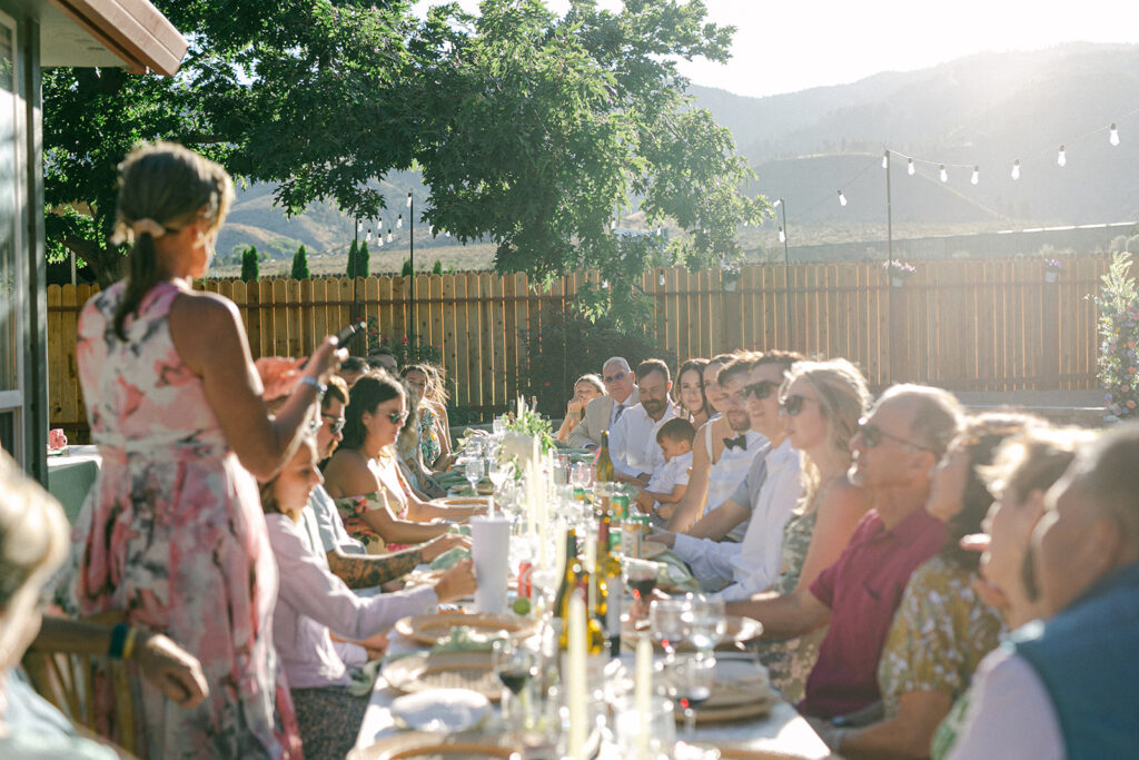 Documentary style photography of an wedding dinner in Lake Tahoe. 