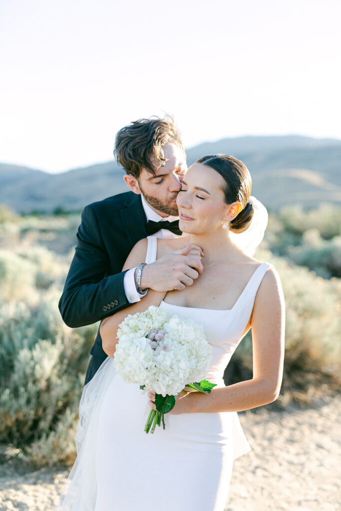 Romantic sunset bride and groom wedding photography in Lake Tahoe.  