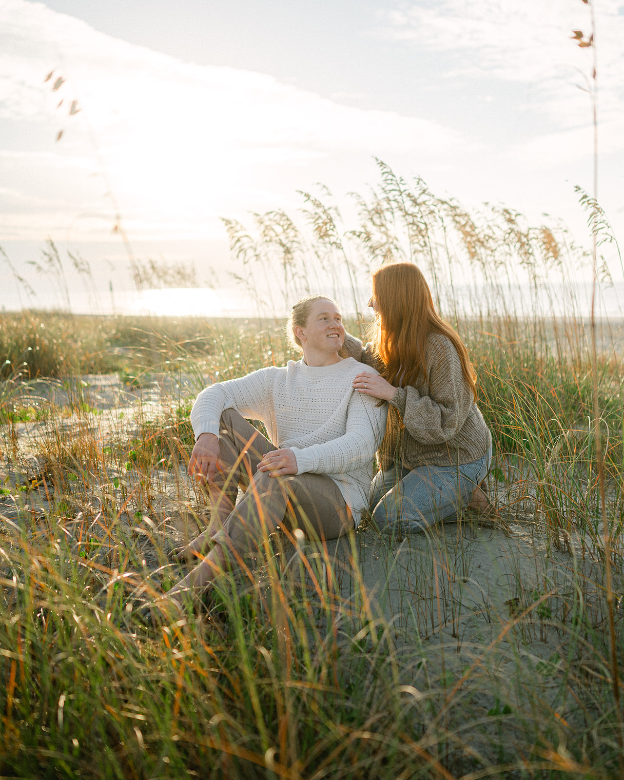 South Carolina beach engagement photos at Sullivan's Island. 