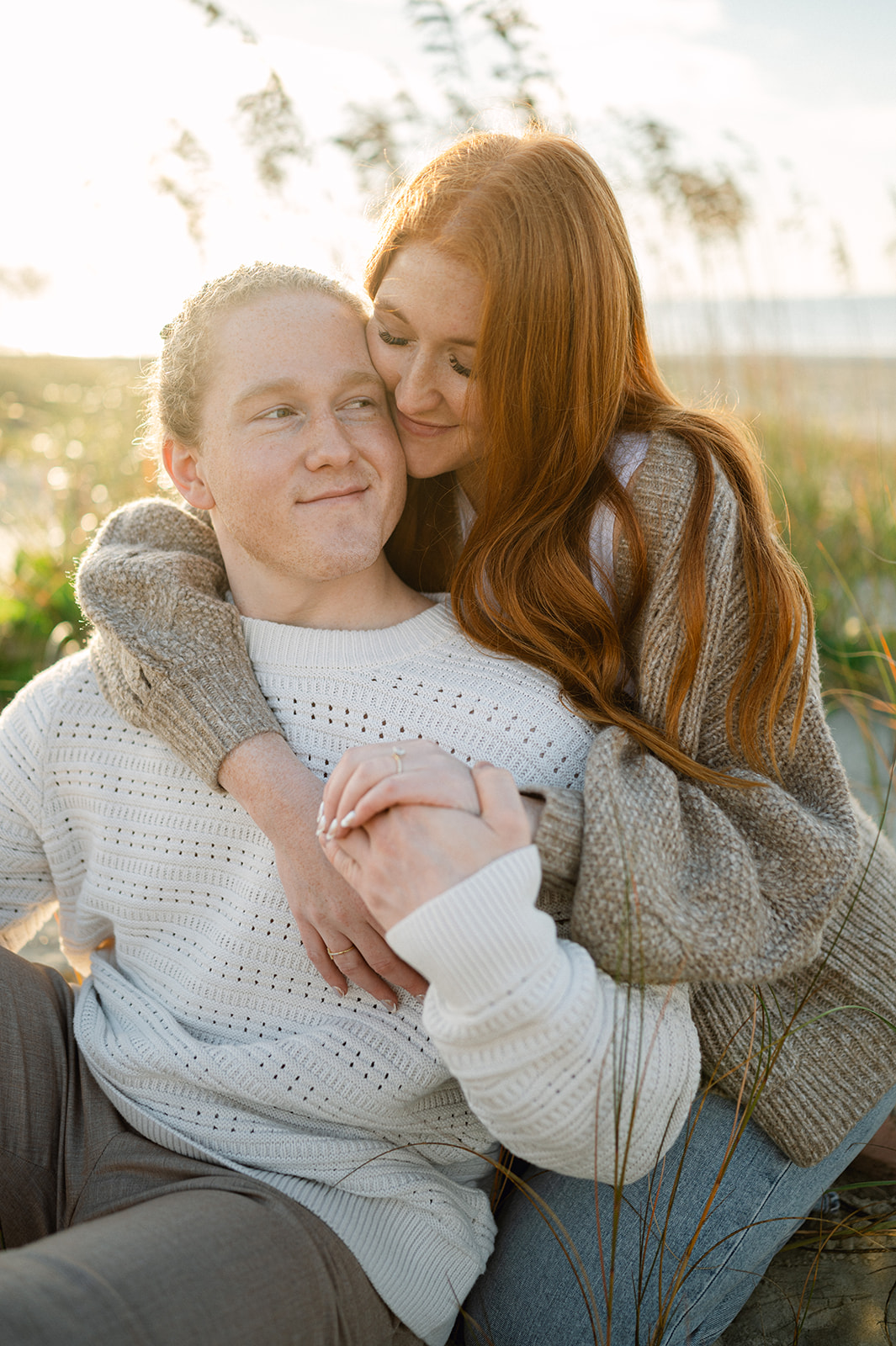 South Carolina engagement photos at Sullivan's Island Beach. 