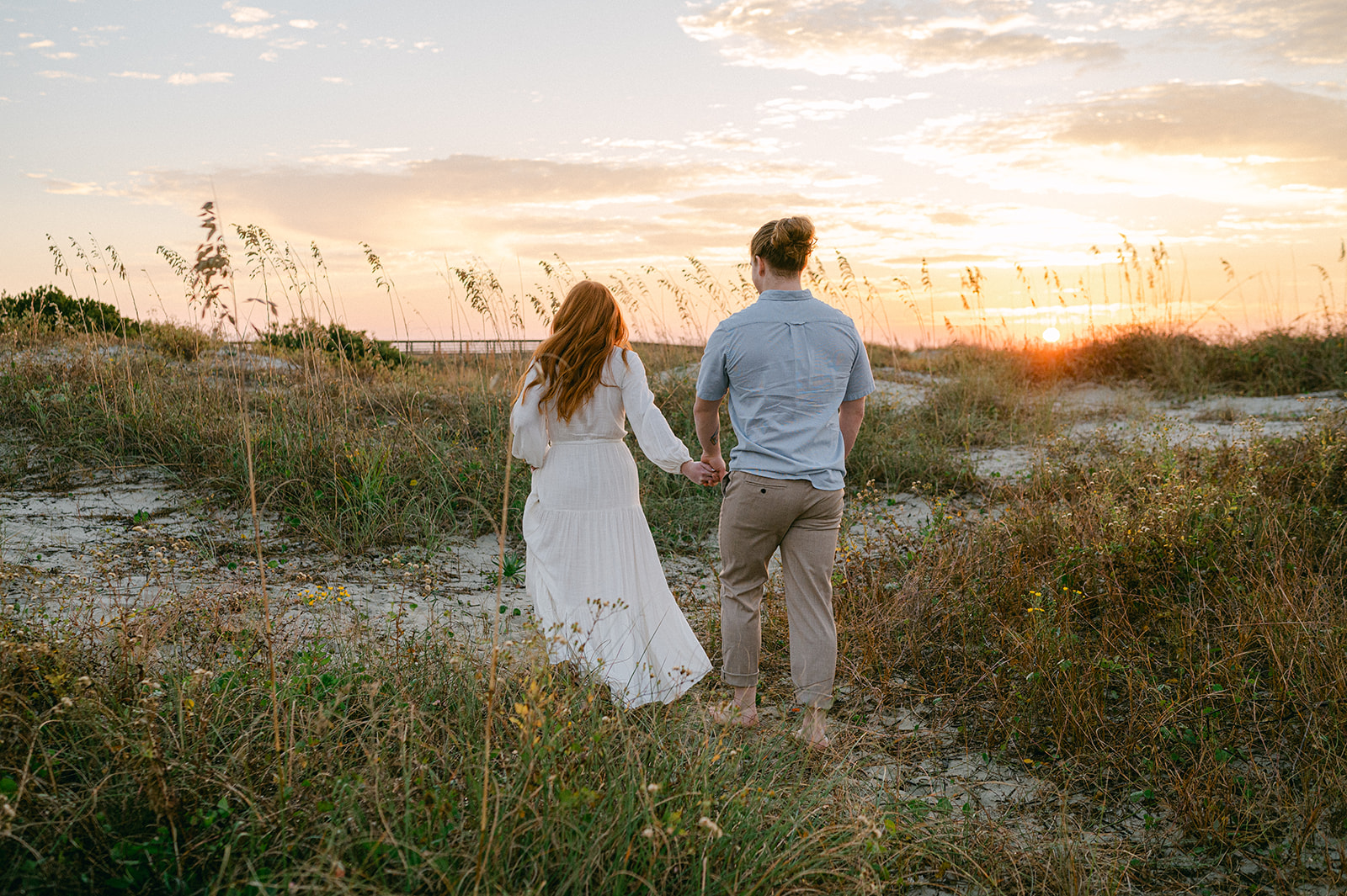 Neutral beach engagement session in Charleston.