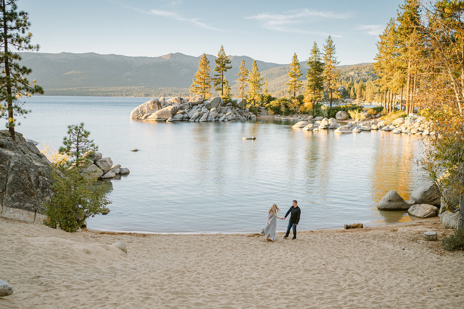 Golden hour sunset photos at Sand Harbor in Lake Tahoe. 