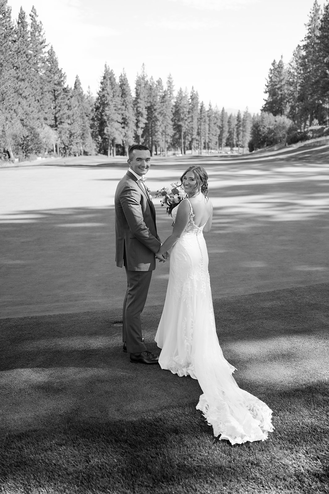 Elegant Lake Tahoe wedding portraits at The Chateau at Incline Village by Sarah Woods Photography.