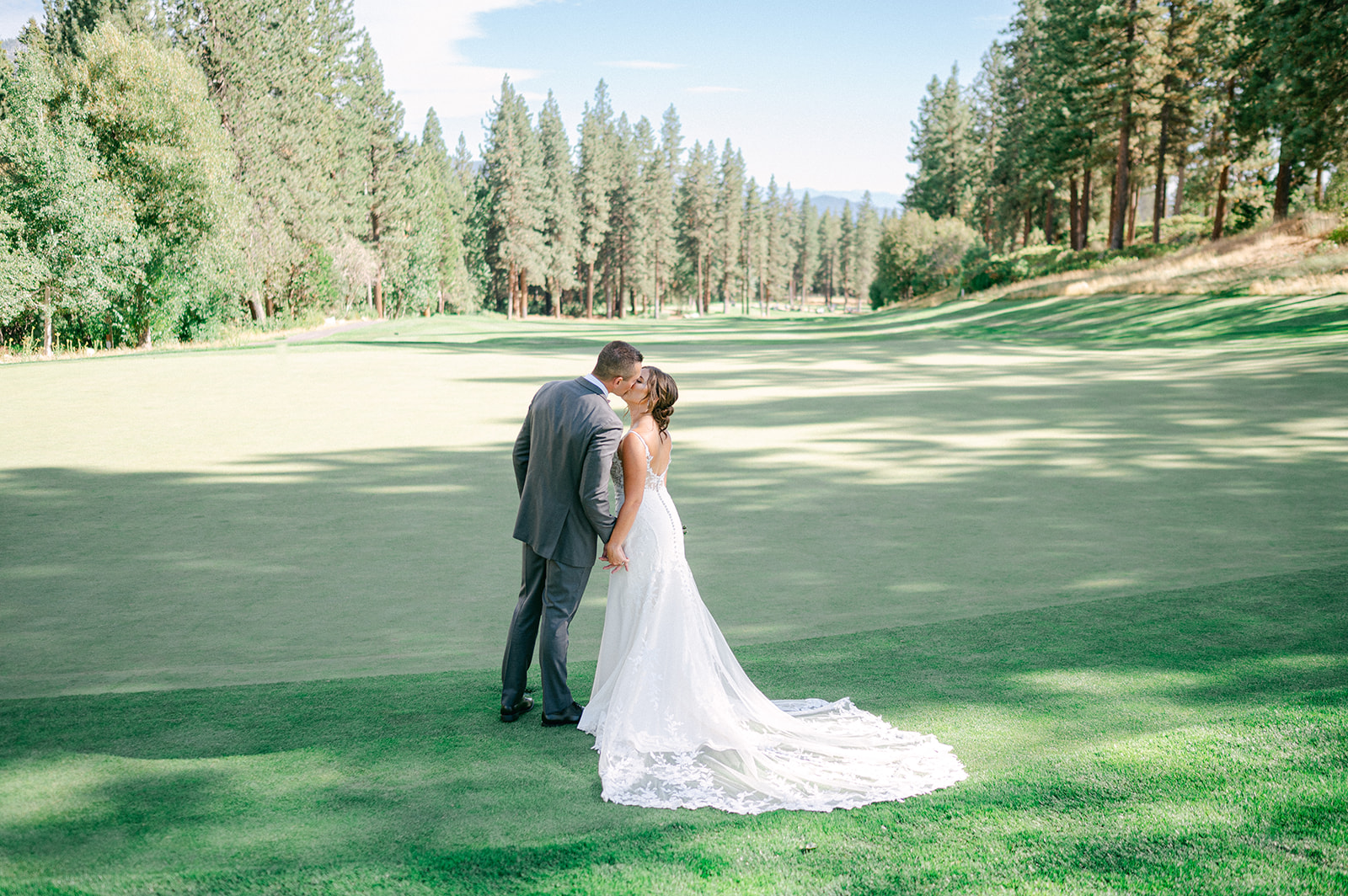 Timeless bride and groom portraits at in Lake Tahoe, by Sarah Woods Photography.