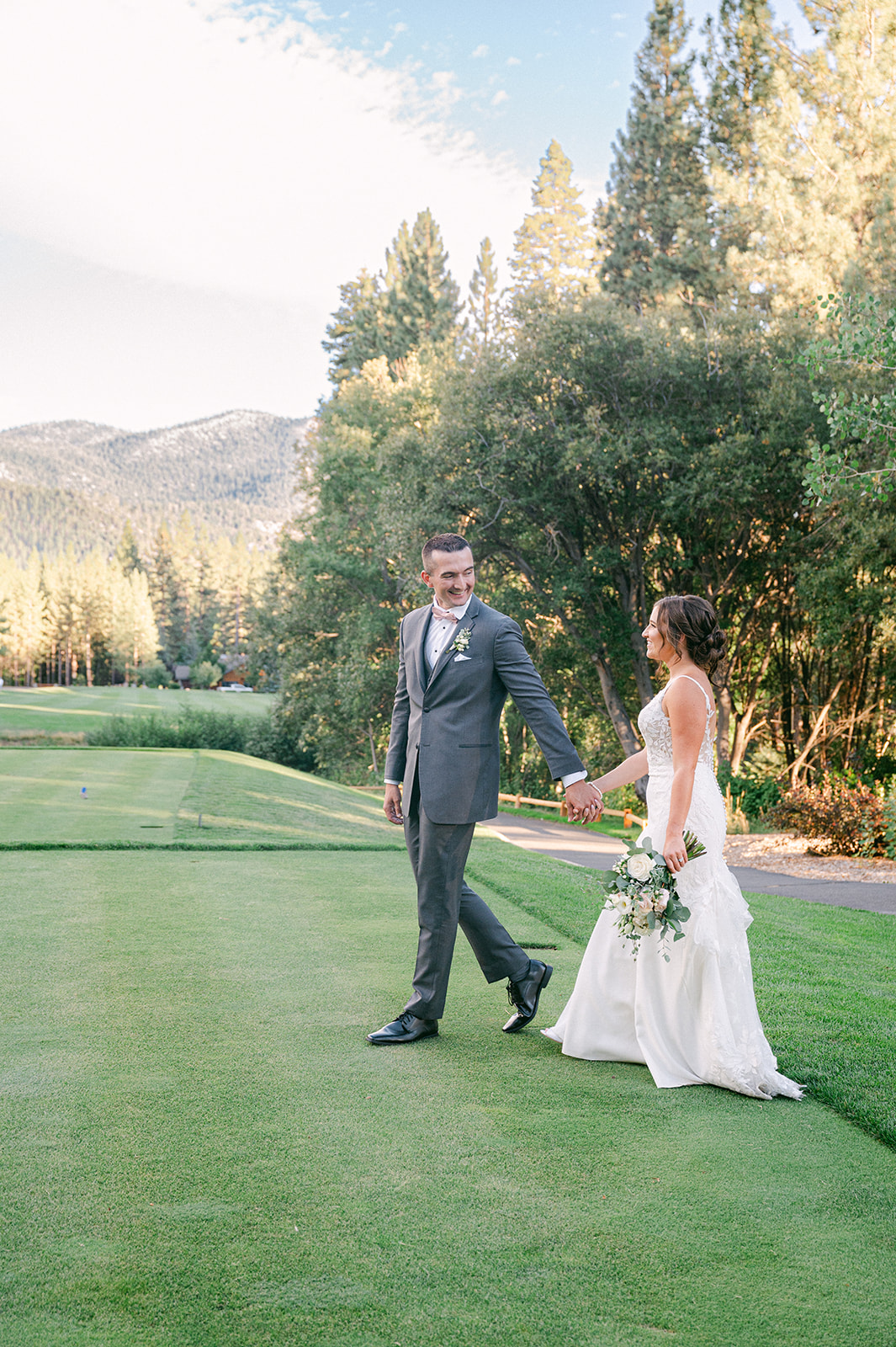 Golf course wedding photos in Lake Tahoe. 