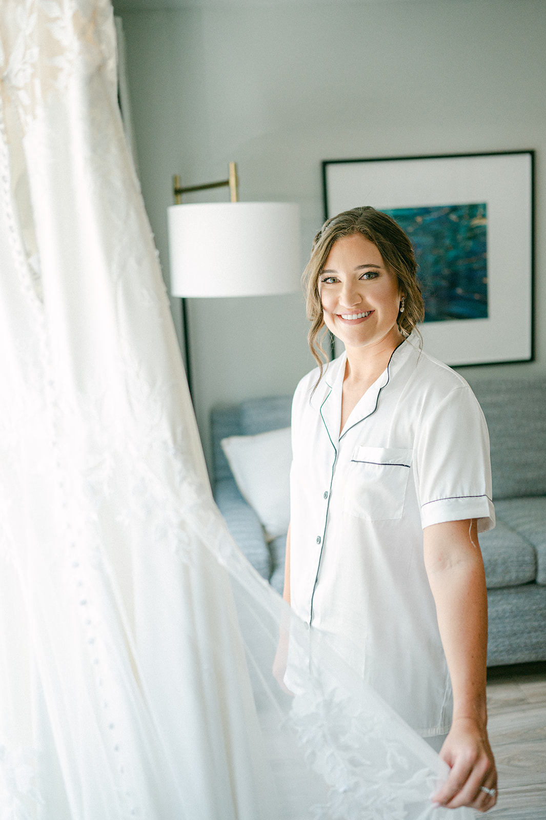 Elegant bride getting ready portrait.