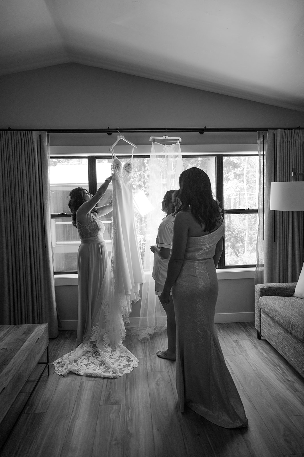 Timeless bride getting ready portraits at a Lake Tahoe wedding captured by Sarah Woods Photography.