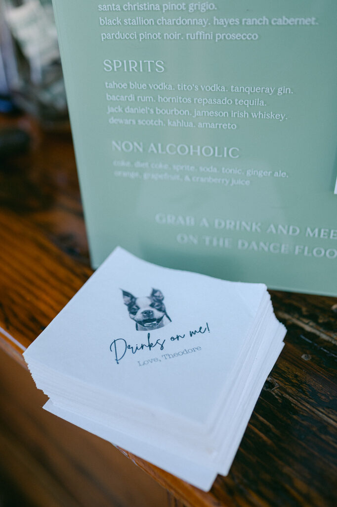 Incorporate your pet into your wedding day with personalized napkins! 