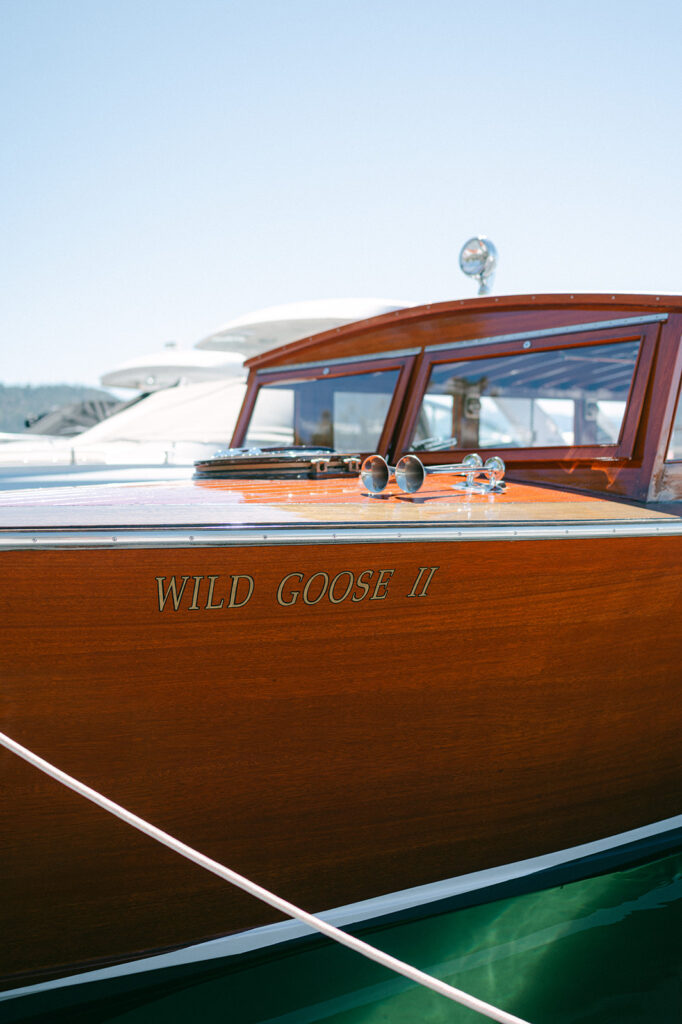 Wild Goose 2 Grand Tahoe Charters wedding photos by Lake Tahoe wedding photographer Sarah Woods.