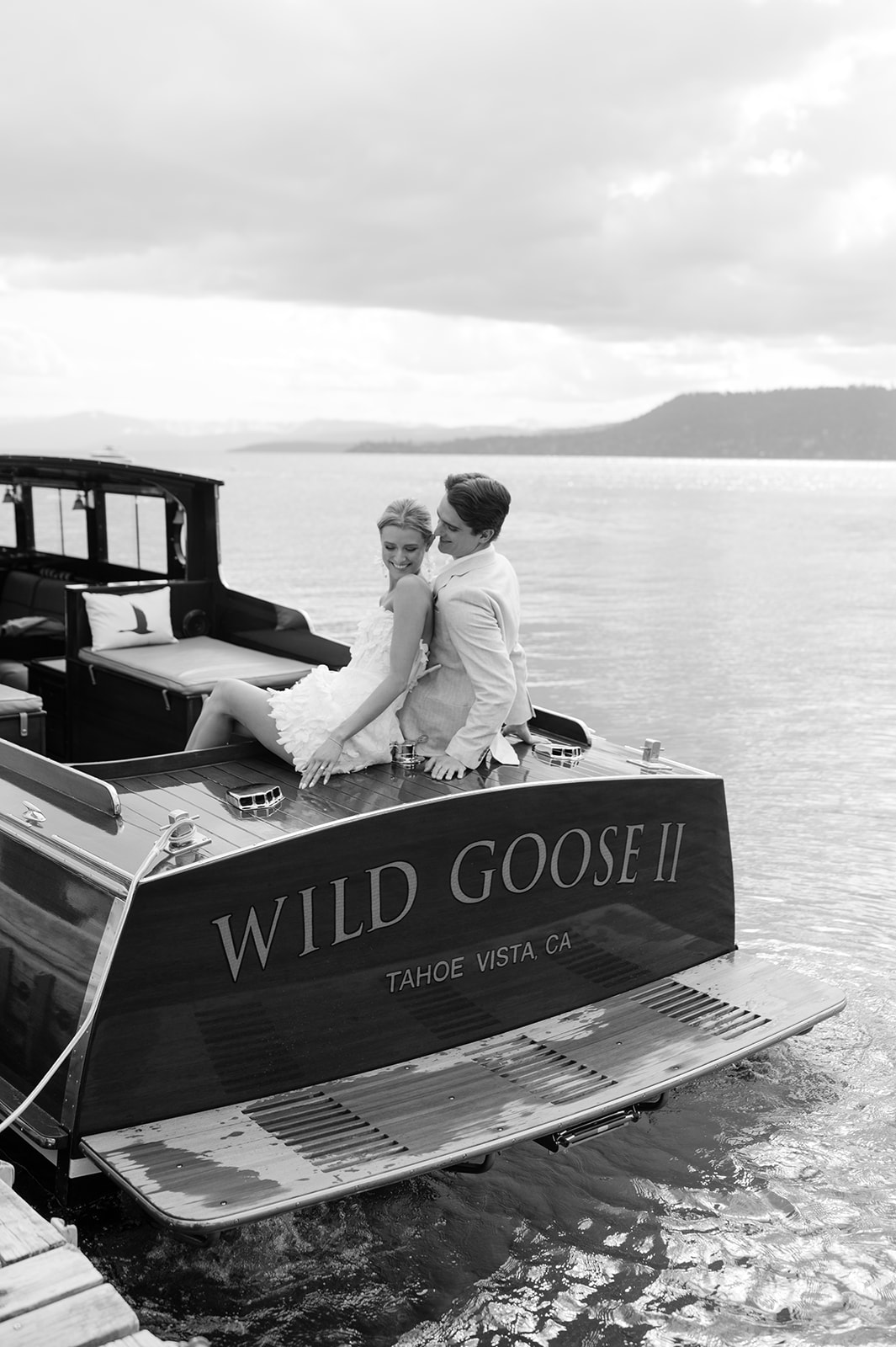 Lake Tahoe wedding photos on the Wild Goose 2 Grand Tahoe Charters.