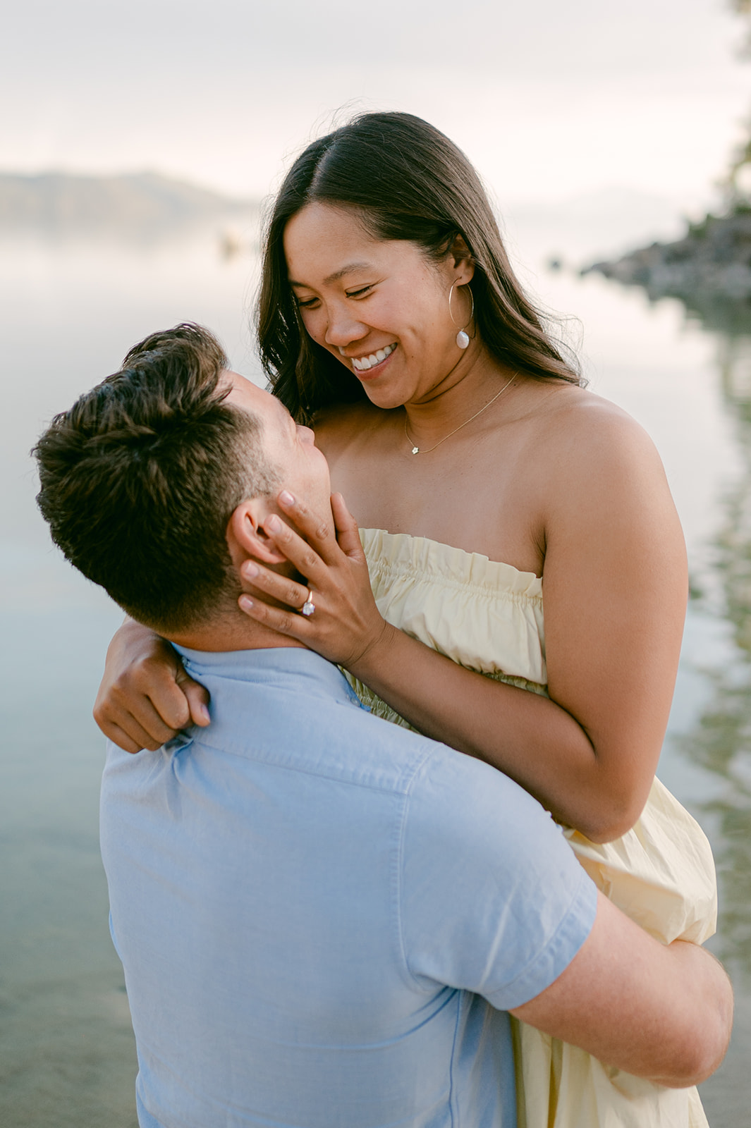 Lakefront engagement photo session at Sand Harbor — Lake Tahoe Engagement Photographer.