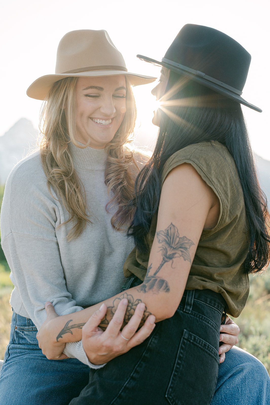 Timeless Grand Tetons couple’s session with a rustic, western vibe — captured by Sarah Woods Photography.