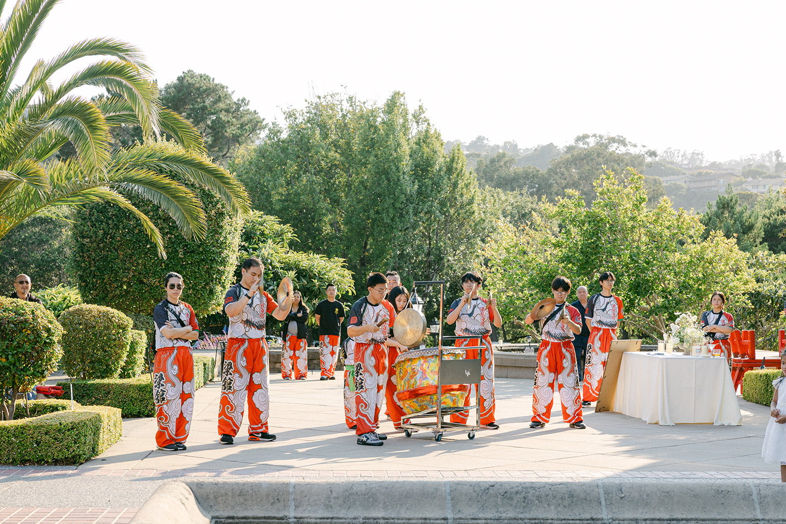 Colorful lion dance performance in the courtyard of Kohl Mansion.
