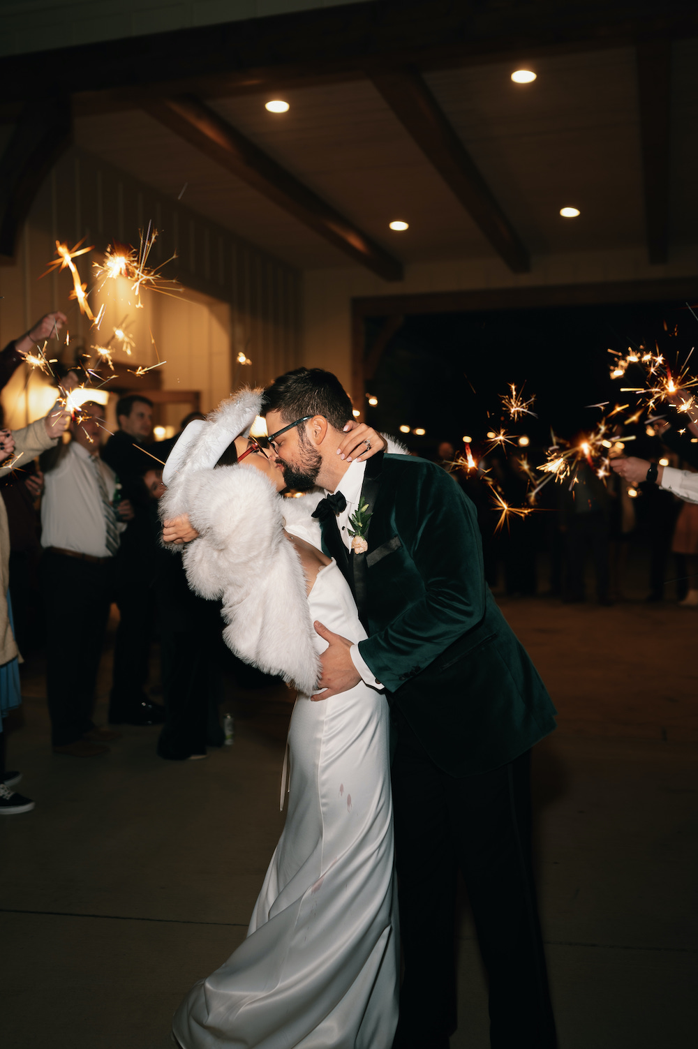 Bride and groom sparkler exit | candid wedding photography.