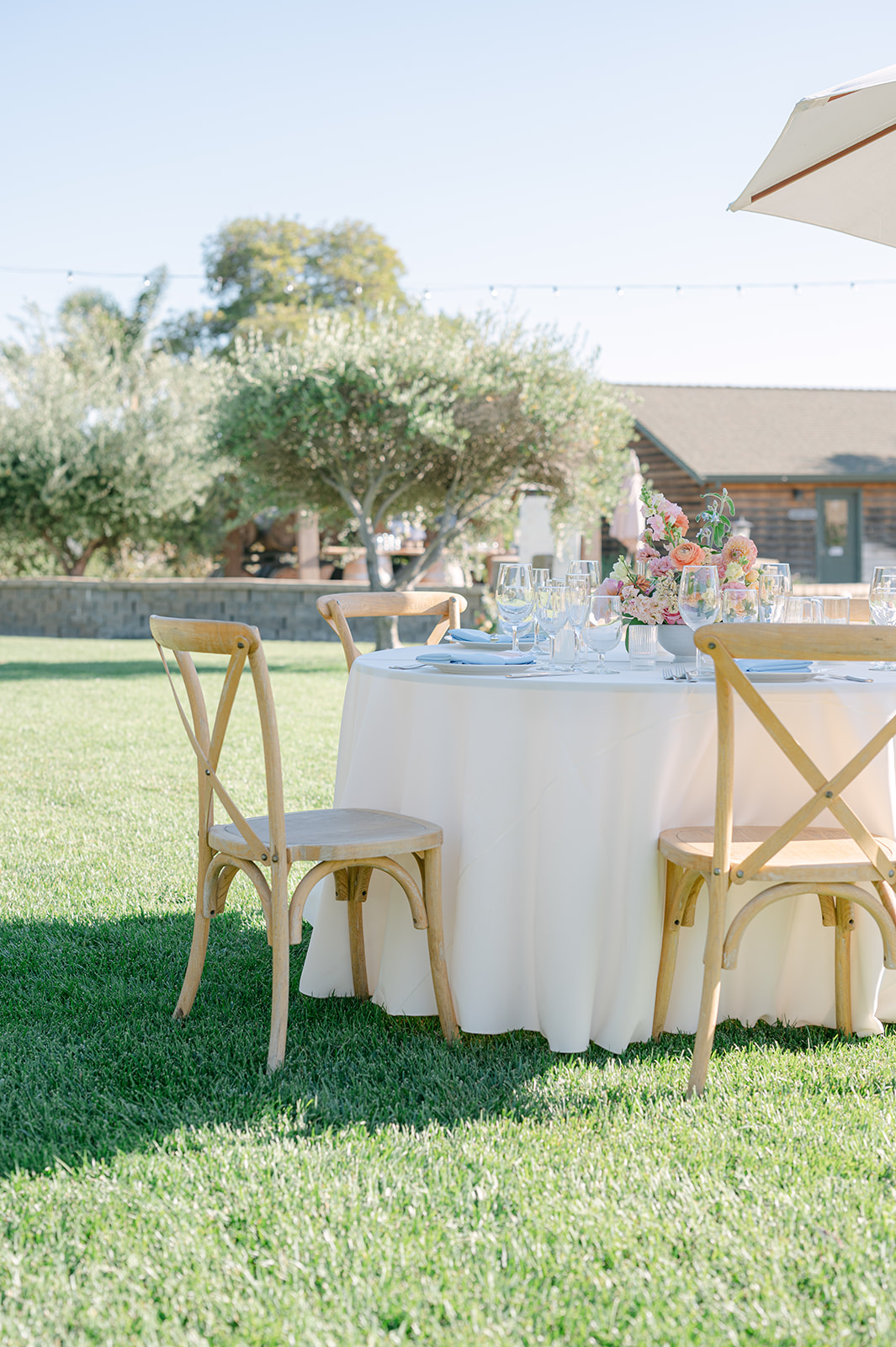 Wedding reception table detail shot.