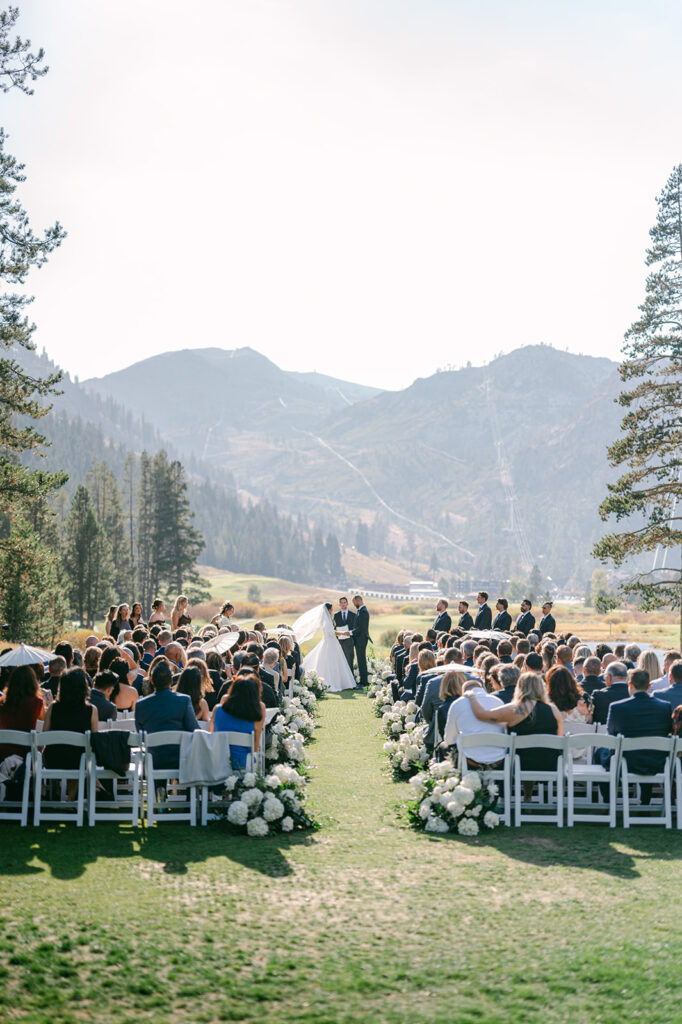 Outdoor meadow wedding ceremony in Lake Tahoe.