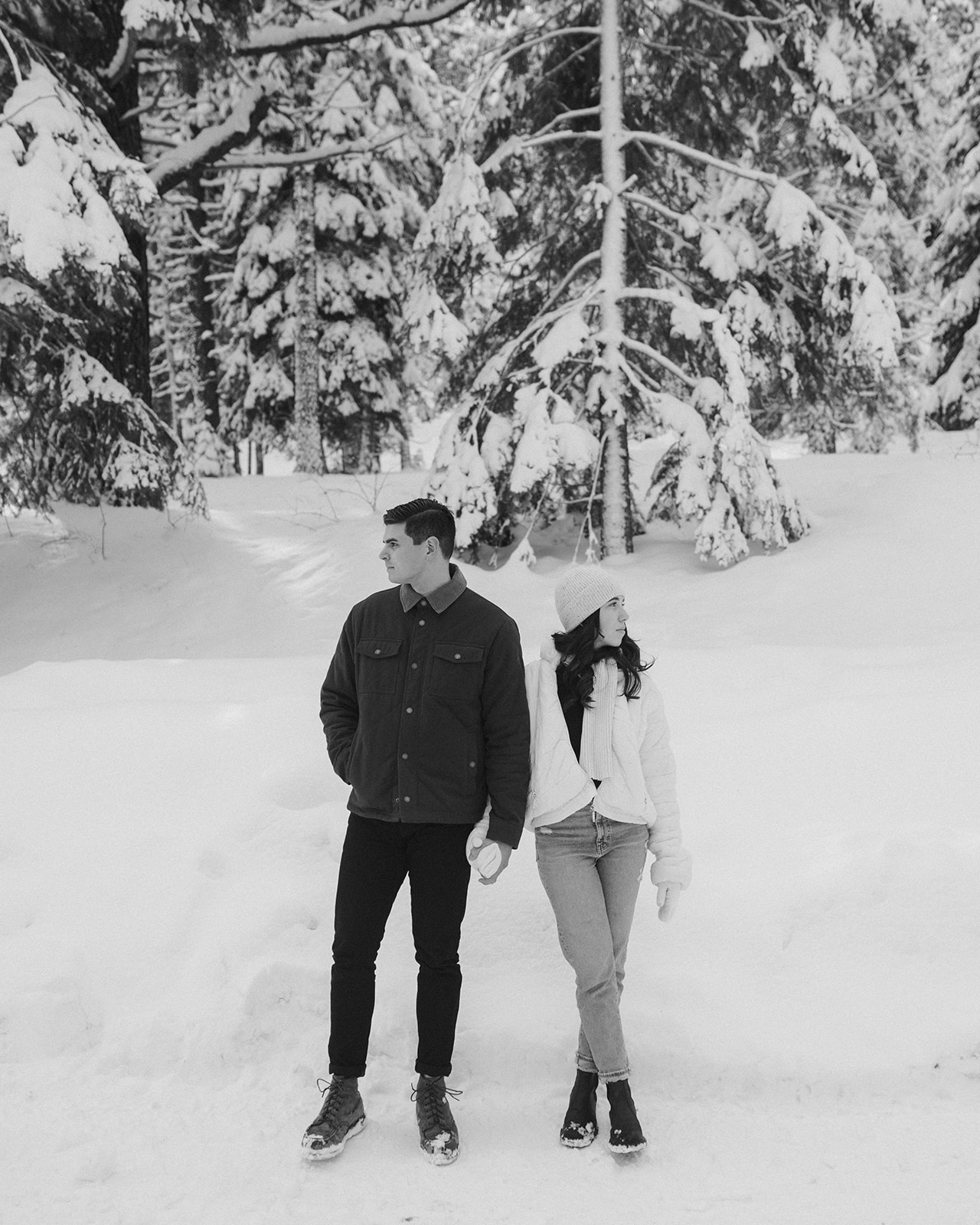 Winter engagement photos Lake Tahoe — Sarah Woods Photography.