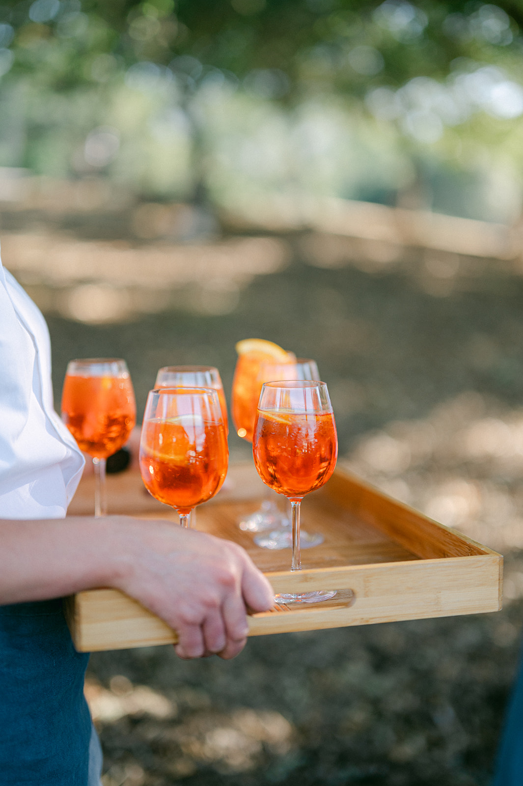 Drink details at a summer wedding in Napa.