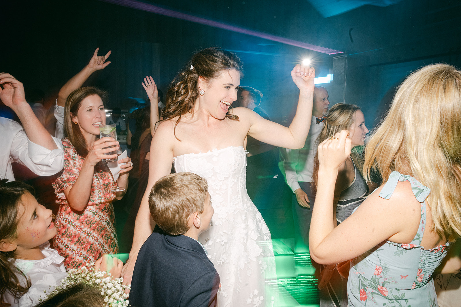 High-energy wedding dance floor at Sonoma Vineyard Estate.
