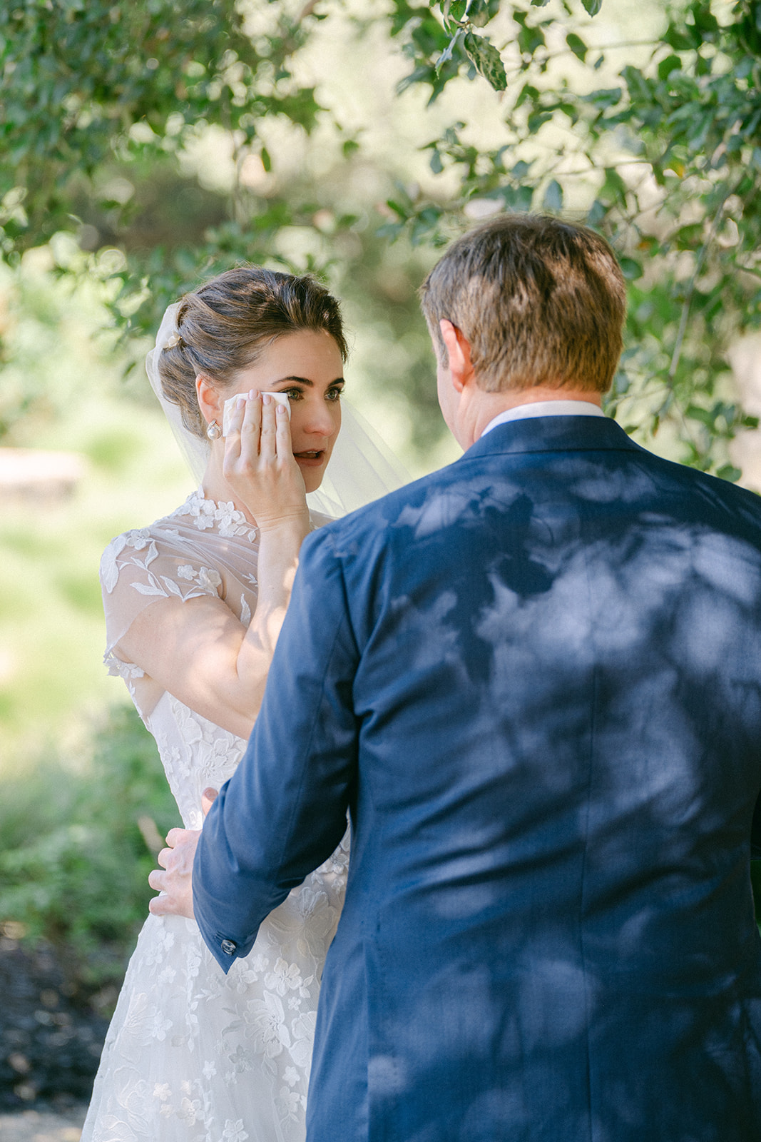 Couple sharing a private moment during first look.