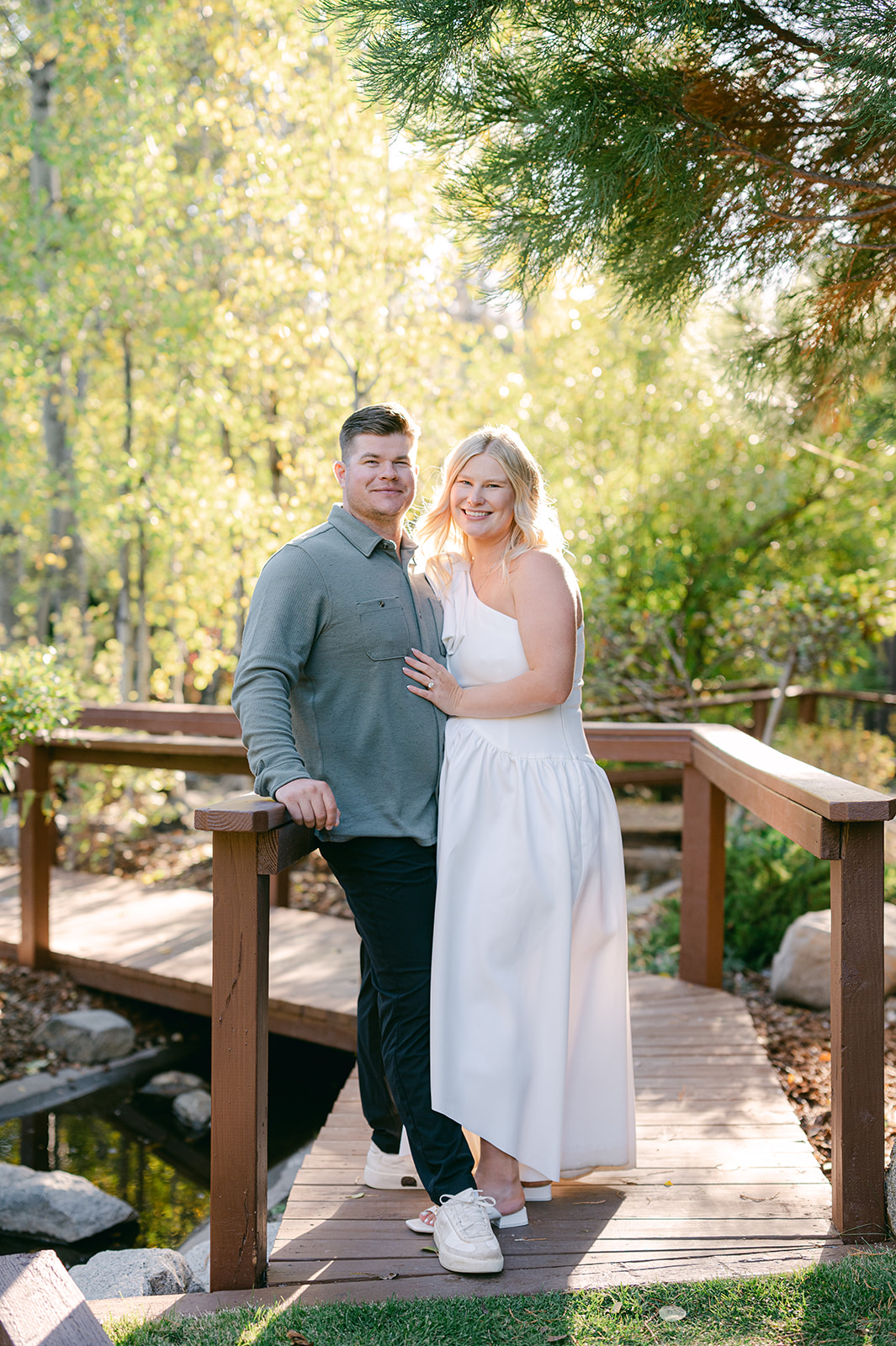 Bride and groom welcome party portrait the night before their wedding.