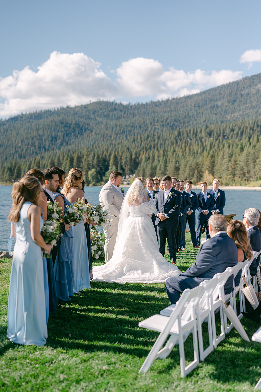 Lake Tahoe wedding ceremony on a private beach in Incline Village.