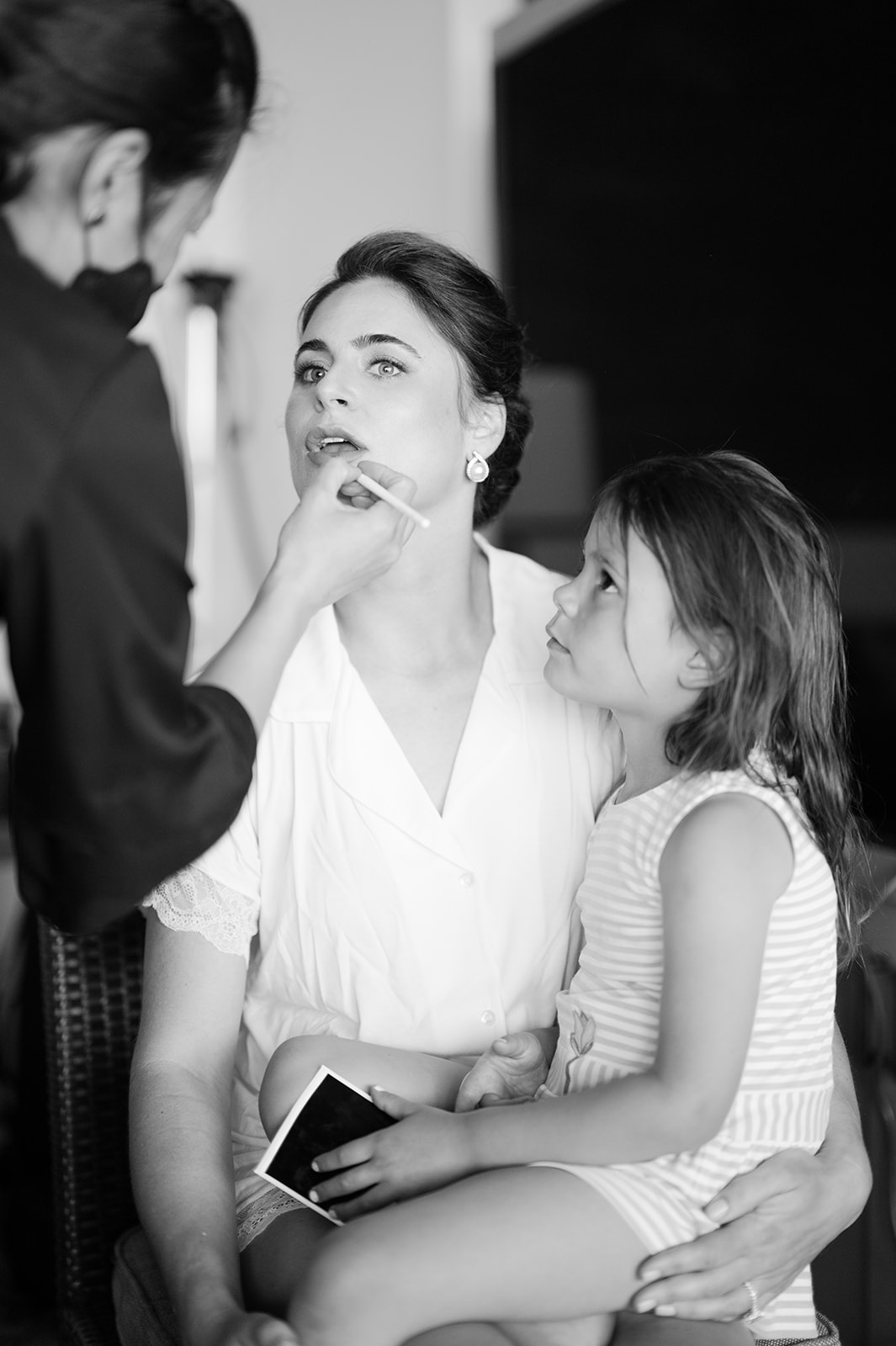 Napa valley bride getting ready on her wedding morning.