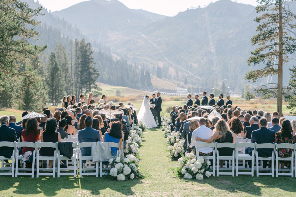 Summer Wedding Ceremony at Everline Resort, a Lake Tahoe wedding venue.
